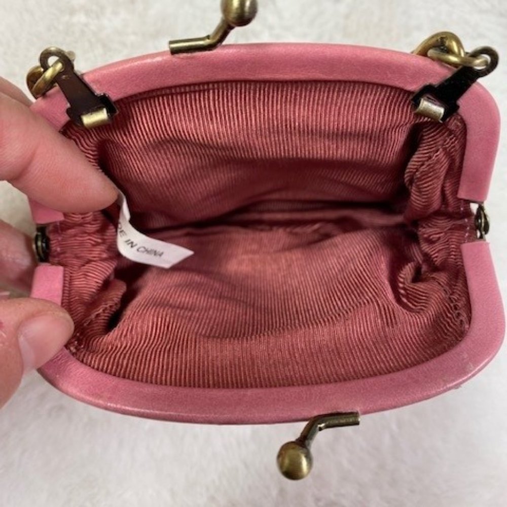 Isabella Fiore Pink Leather Chain Mini Bag w/Floral Appliques MSRP $158. - Picture 10 of 10